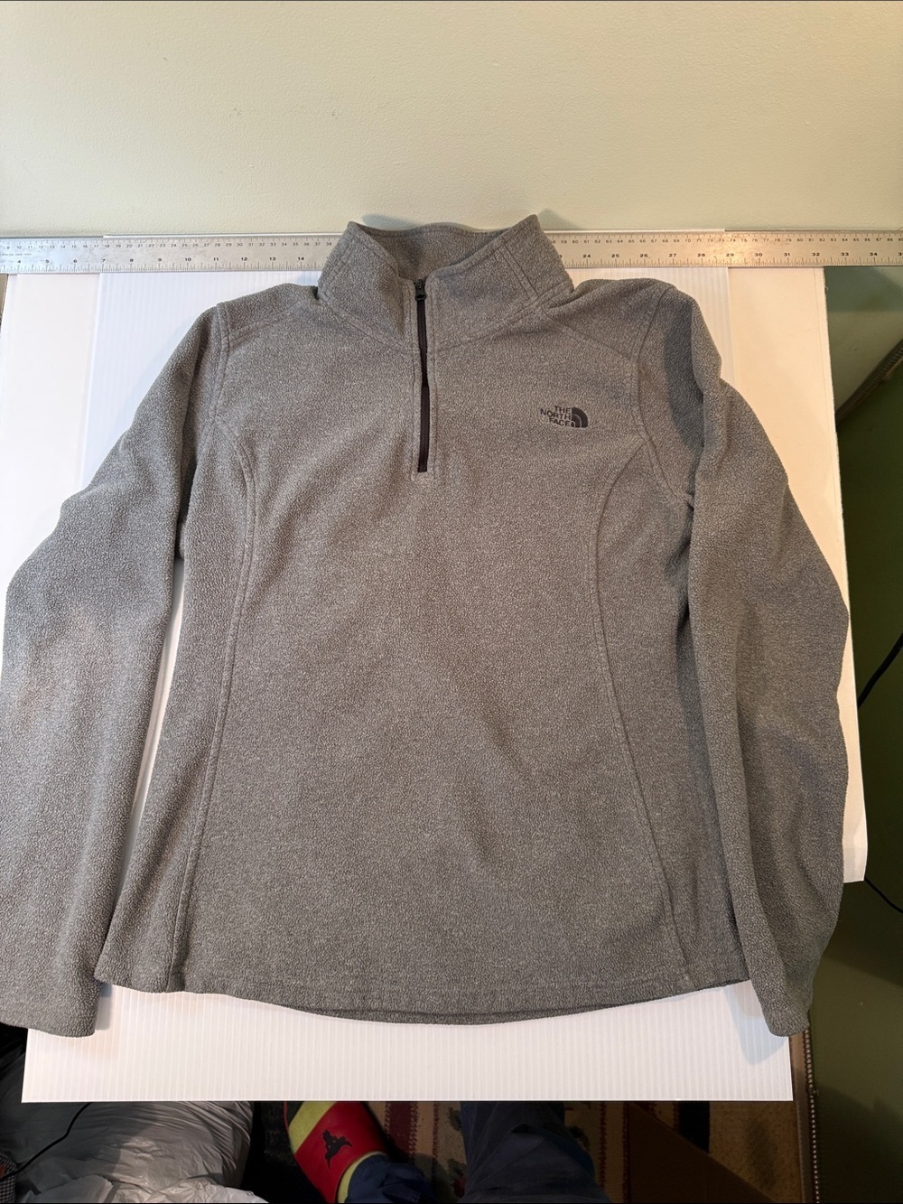 The North Face Light Heather Gray Half-Zip Fleece